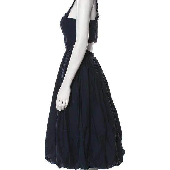 Ulla Johnson Square Neckline Midi Dress in Navy - Picture 4 of 4